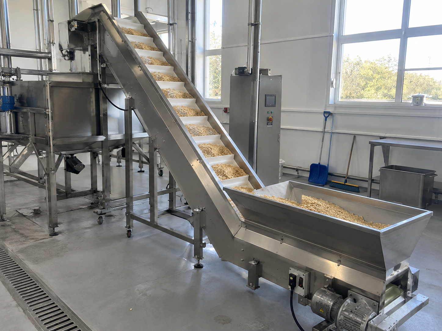 AI-generated illustrative conveyor scene, not an actual Lantu photograph